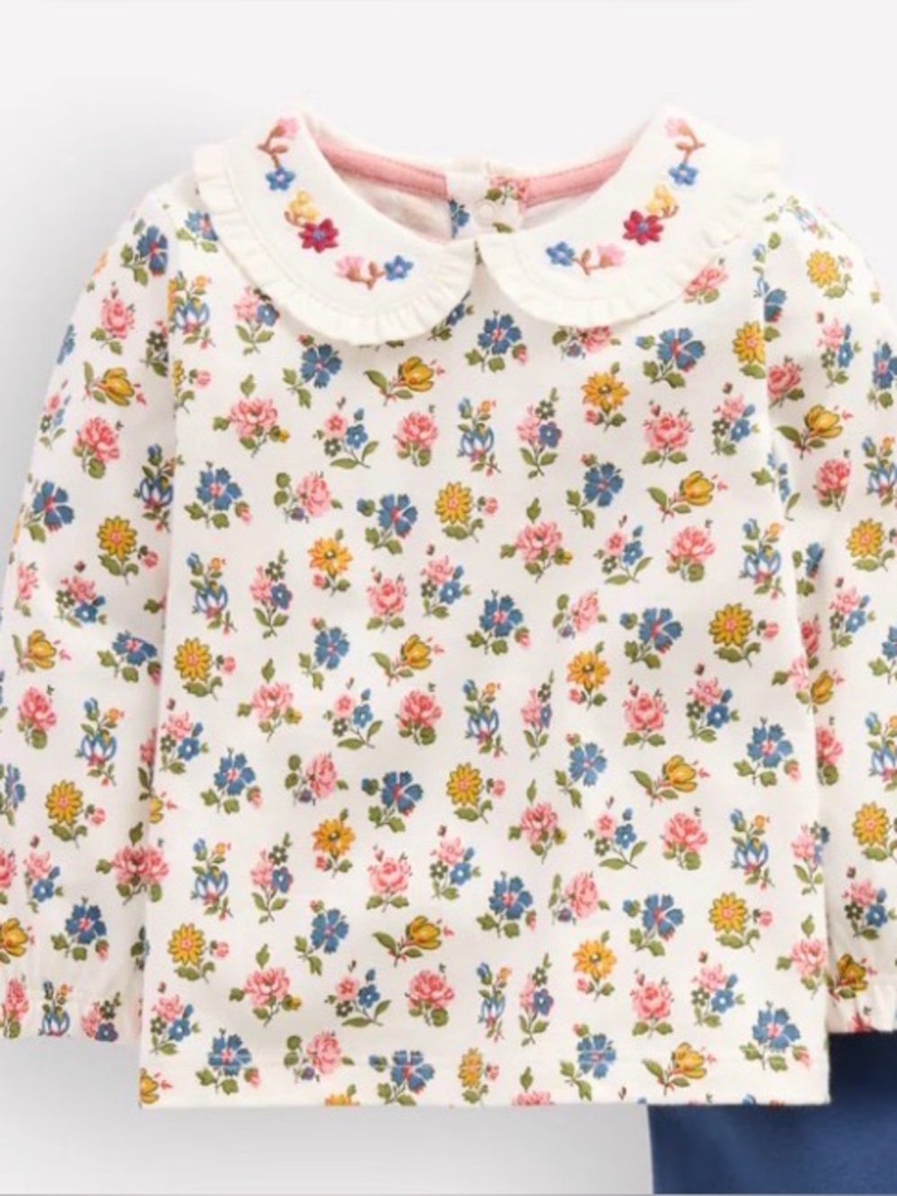 Mini Boden Jersey Top Multi Vintage Bloom Floral 18-24 months